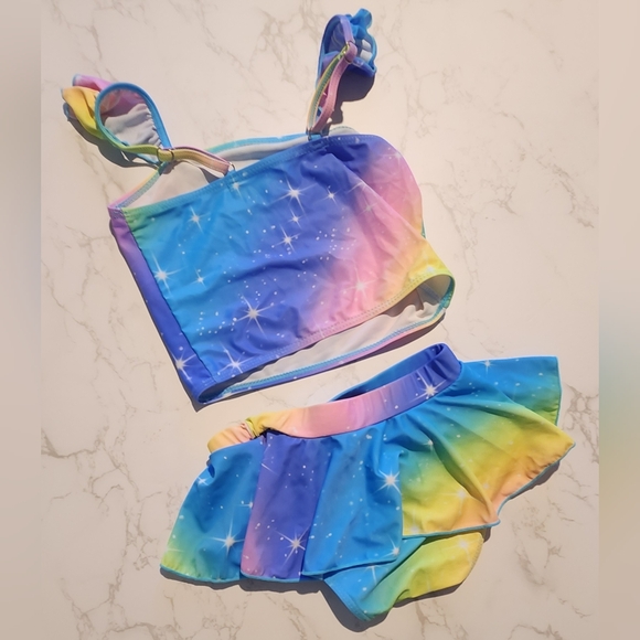 Unicorn Two Piece Bathing Suit Size EU 120/US 5T - Picture 2 of 3